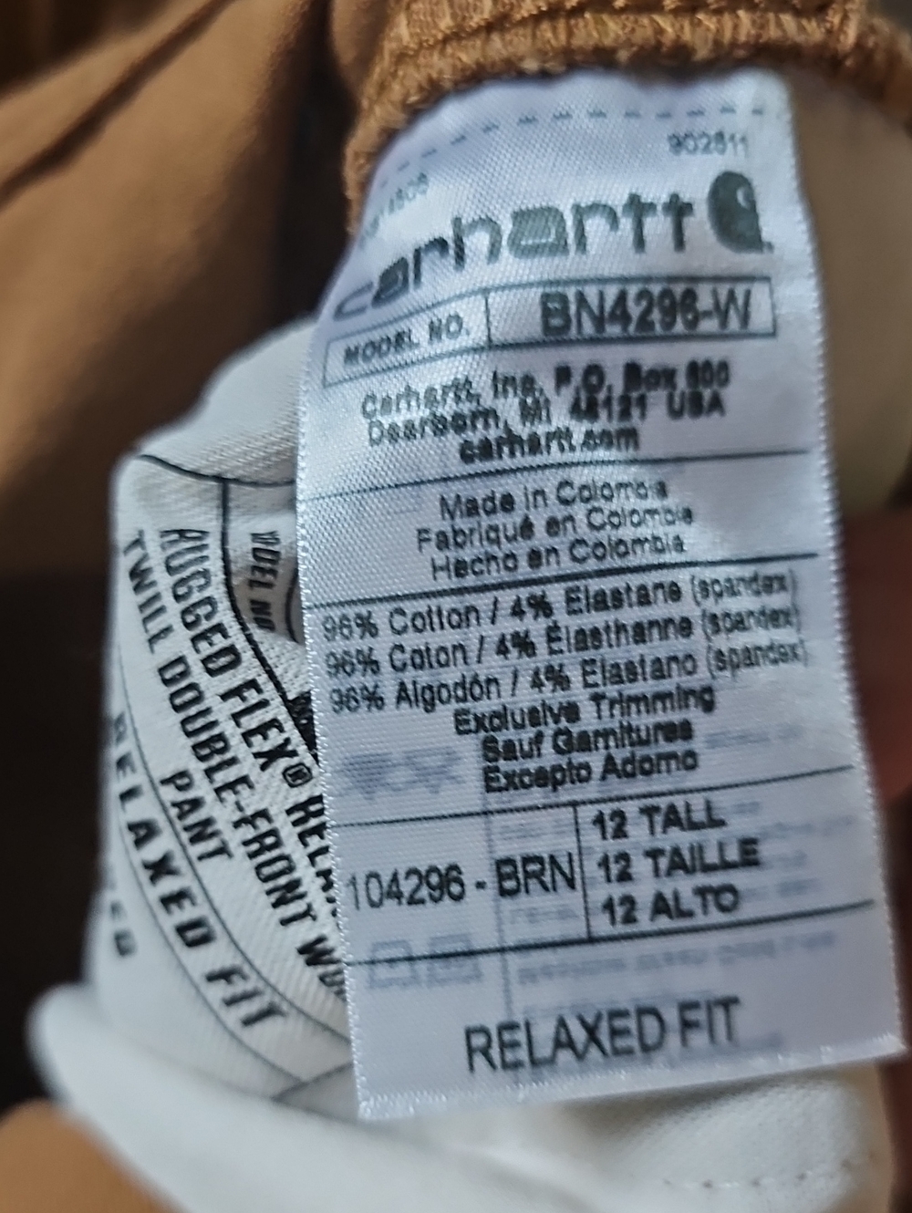 Carhartt Womens Tan Canvas Utility Cargo Pants - Picture 6 of 7